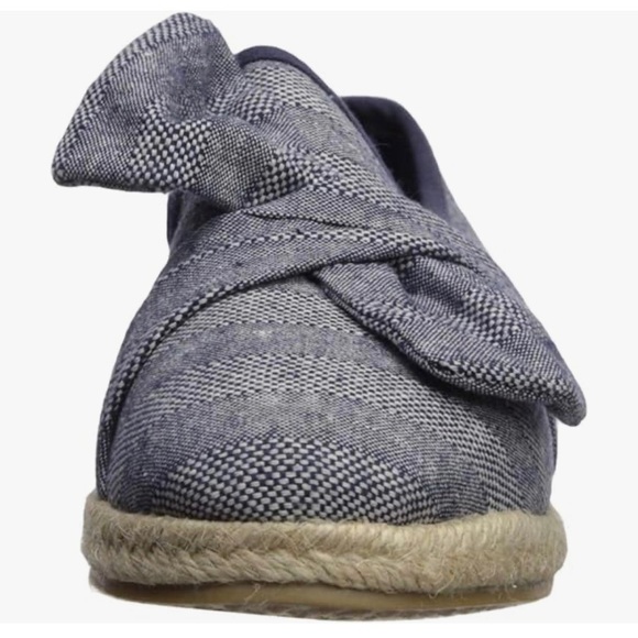 🆕NEW Nautica Rudder Knot Peacoat Stripe Black Linen Espadrille Flat Loafers 9.5 - Picture 2 of 7